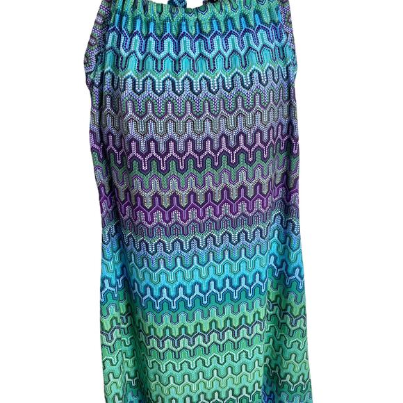 Prana Quinn Racerback Dress in Cool Green Ibiza Print, Small - Picture 7 of 10